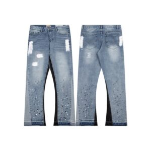 slightly flared denim trousers