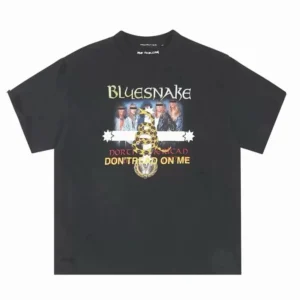 American-style washed and distressed short-sleeved shirt