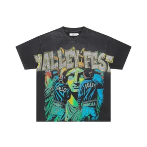 Washed and distressed short-sleeved T-shirt